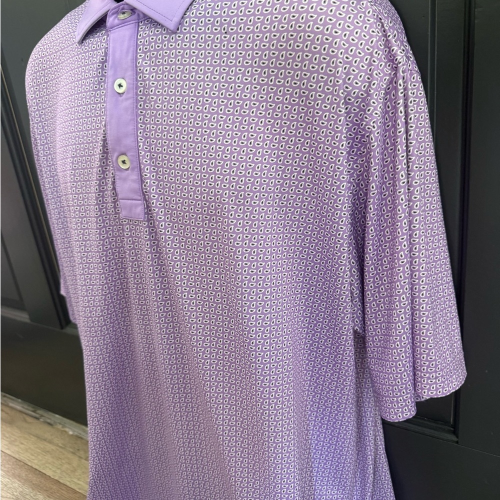 Foot Joy Men’s Purple Paisley Golf Polo Shirt. Size Large - Picture 4 of 8